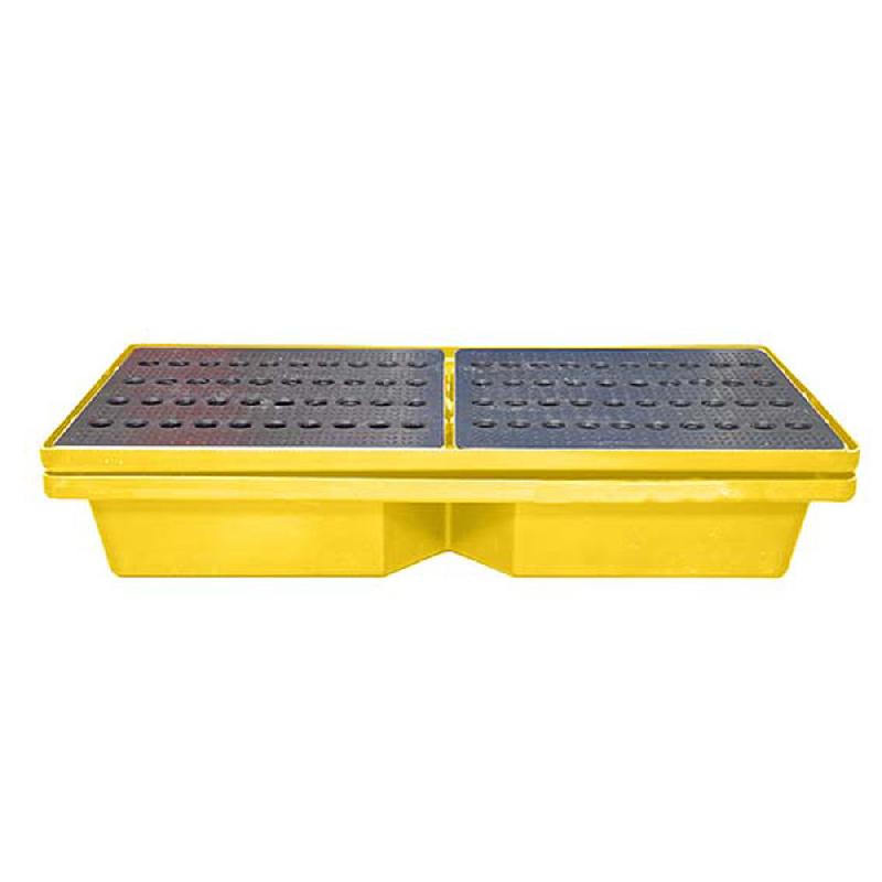 Bac de rétention empilable 70L avec caillebotis - polyéthylène haute densité - produits dangereux - Plast'Up Rotomoulage_0