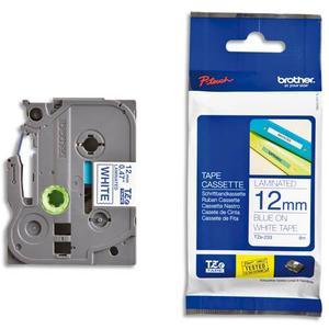 Brother ruban pour ptouch laminé bleu/blanc 12mmx8m tze233_0
