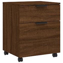 Décoshop26 - Caissons à tiroirs meuble de bureau sur roulettes couleur chêne marron 45 x 38 x 54 cm bois d'ingénierie DEC024562 - marron 3000254773801_0