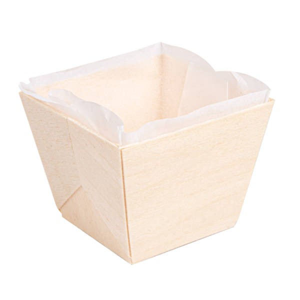 ECOLOGIQUE : 25 barquettes carrées cuisson en bois de peuplier avec feuille papier siliconé - BQTCCSSBSNT-GP03_0