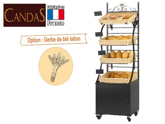 ETAGÈRE MOBILE MODULABLE BOISLETTE 4 PANIERS PAINS SPÉCIAUX