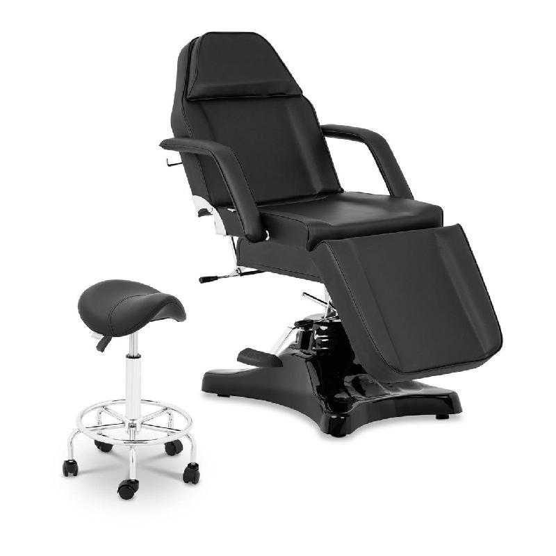 FAUTEUIL ESTHÉTIQUE REMBOURRAGE CONFORTABLE HAUTEUR RÉGLABLE + SIÈGE-SELLE NOIR 14_0001657_0
