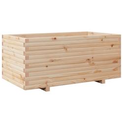 Helloshop26 - Jardinière bac lit surélevé plantes fleurs terrasse jardin 110 x 60 x 49,5 cm bois de pin massif marron 02_0037377 - 3000213858013_0