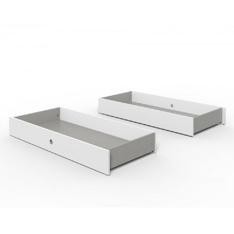 Lot de 2 tiroirs de lit 160cm Vironi blanc - design moderne et pratique_0