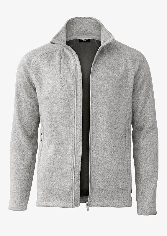 Veste en polaire tricotée à fermeture éclair intégrale - Gris clair chiné - Montana Men - Nimbus_0