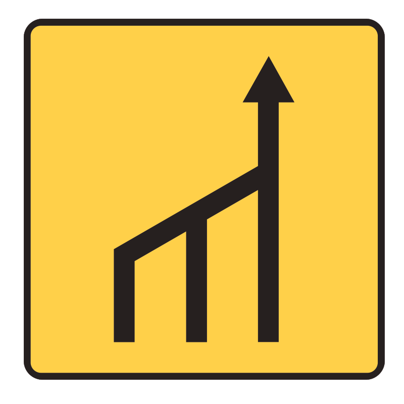 Panneau de voirie temporaire KD10B1 - Réduction de plusieurs voies à gauche - Signalisation d'urgence de courte durée_0