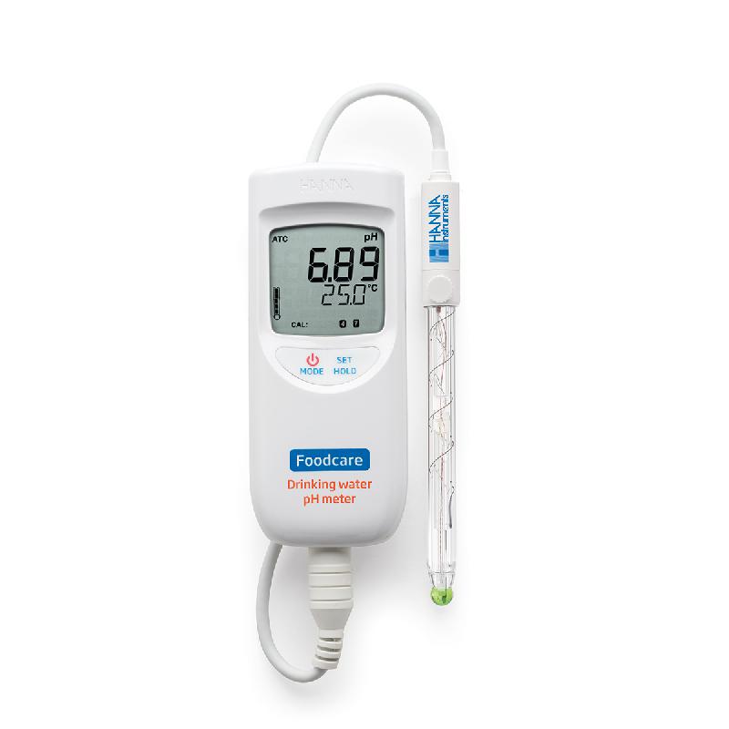 PH-/°C-mètre compact étanche spécial eau potable - HI99192 - avec électrode pH FC2153 et affichage simultané pH/température_0