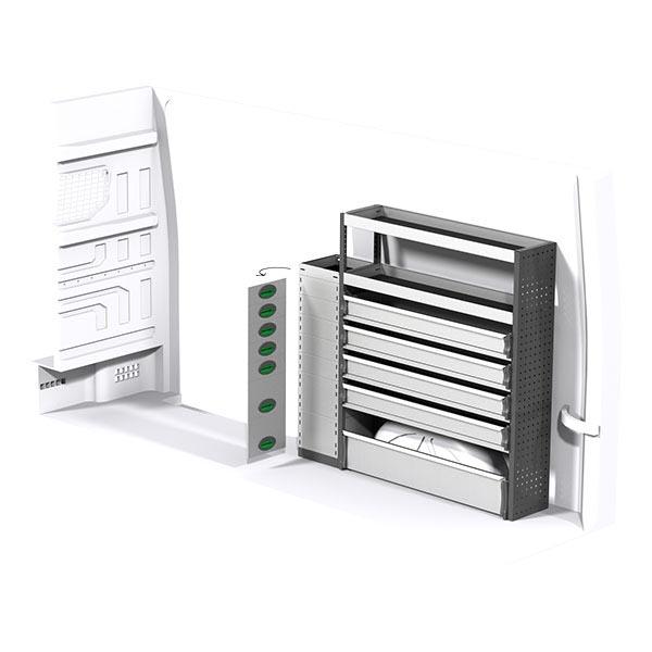 Aménagement métal côté droit pour véhicules utilitaires - 1539mm x 1440mm x 300mm - 78Kg - Marque MAN_0