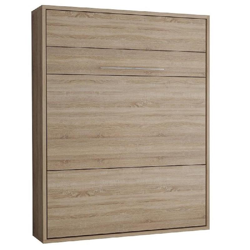 Armoire lit escamotable Mykonos - Chêne naturel - Couchage 160x200 cm - Ouverture assistée - Fabrication européenne_0