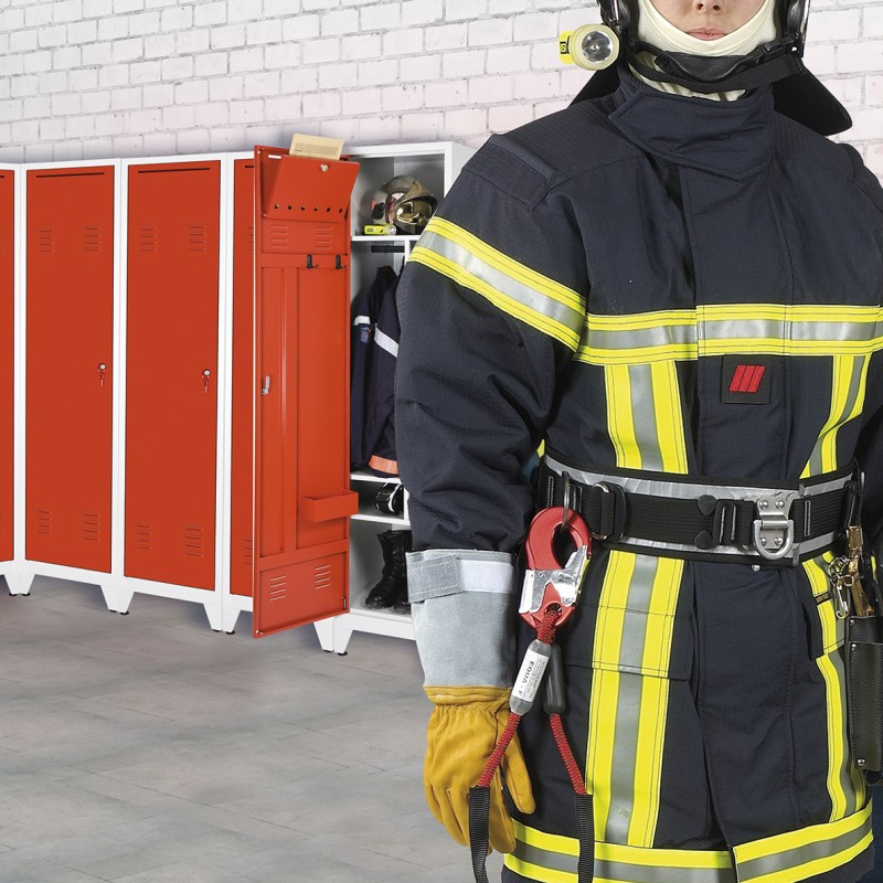Armoire vestiaire pompiers - portes indégondables - largeurs 500 et 950mm - modèle simple ou double_0