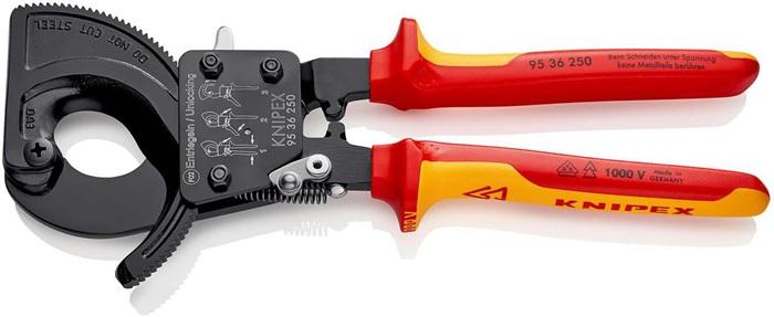 Cisaille à câbles VDE KNIPEX - L. Totale 250 mm - Max. 32 mm (240 mm²) - Gaines multicomposant_0