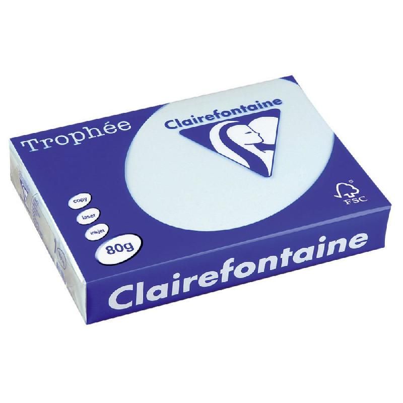 CLAIREFONTAINE PAPIER COULEUR POLYVALENT A4 BLEU ARCTIQUE DE 80 G/M² (PRIX À L'UNITÉ)