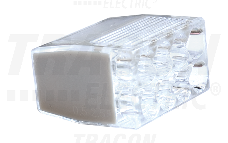 Connecteur sans vis translucide-noir - 8×0,5-2,5mm2 - 450VAC - max. 16A_0