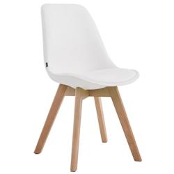 Décoshop26 - Chaise de salle à manger x1 style scandinave en PVC blanc support 4 pieds en bois couleur clair 10_0003746 - blanc 3000251745344_0