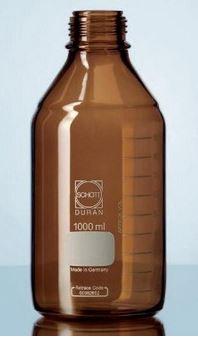 Flacon de laboratoire verre brun AS80669 - 3500ml - vis GL45 - gradué ISO - diamètre 160mm - Ht 300mm_0