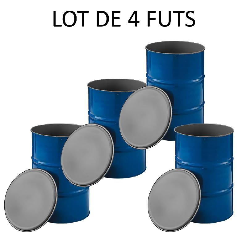 Fût métallique à ouverture totale 216L OT standard - Lot de 8 - DUO Emballage - Fabrication française_0