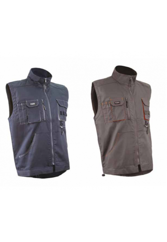 Gilet de travail PADDOCK II - Référence 5NAG - Col montant, poches multiples et composition coton/polyester_0