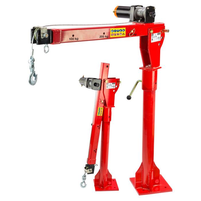 Grue hayon pick-up + treuil électrique 300 kg 12 v flèche 900-1450 mm_0