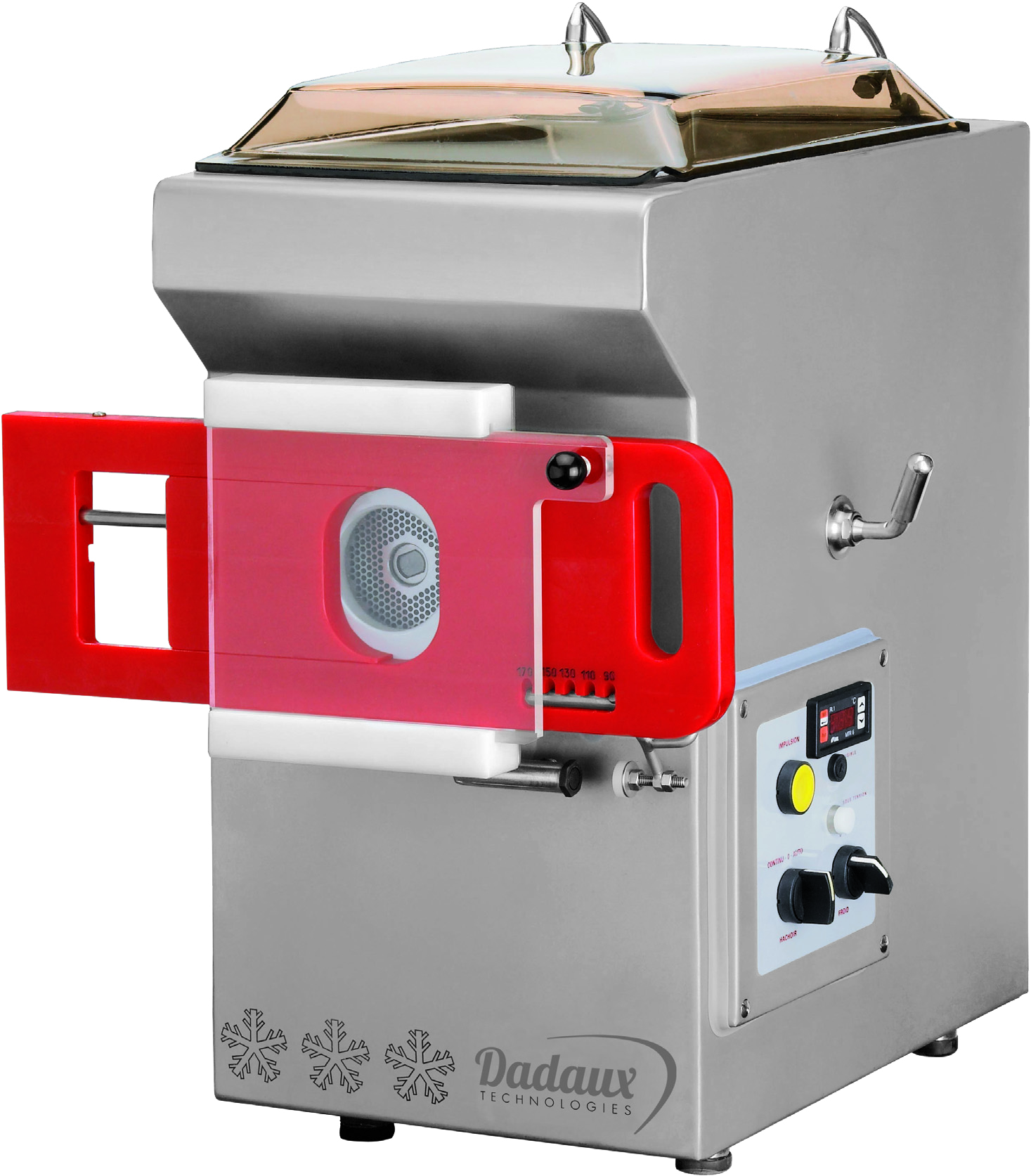 Hachoir réfrigéré professionnel Dadaux - Modèle Cristal - INOX 18-10 - Portionneur 6 calibres_0