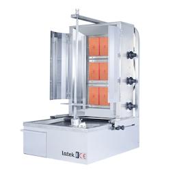 Machine à kebab 3 feux Gaz avec volet PREMIUM / LATEK - gris inox 3701770822454_0