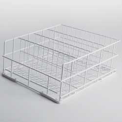 Panier lave-vaisselle DVR-43/85 - diamètre 85 mm, 400x400 mm, rilsan, 4 rangées pour verres et accessoires_0
