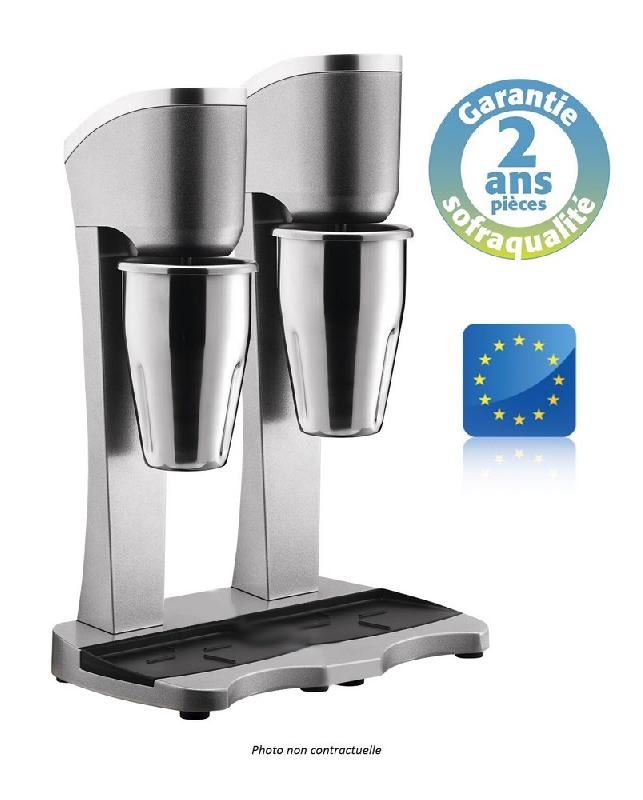 Shaker électrique professionnel - 2 bols inox de 1L chacun - couleur noir - alimentation monophasé 230V - 34022N_0