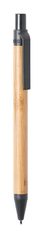 Stylo bille en bambou - pièces en plastique écologique en paille de blé - encre bleue_0