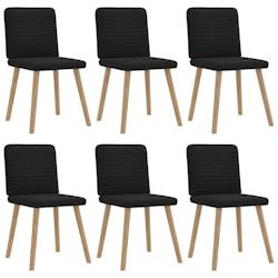 VidaXL Chaises à Manger Lot De 6 Noir Tissu - noir 8721158569615_0