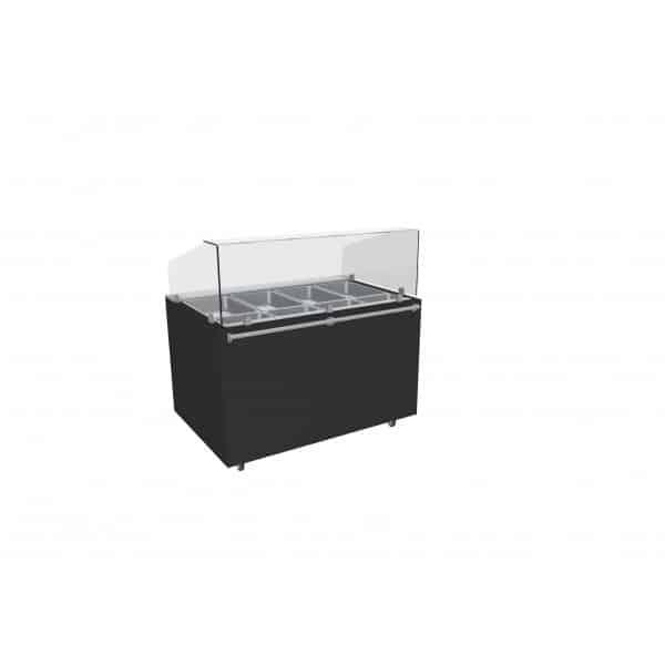 Vitrine chauffante ouverte bain-marie à eau 4,5 Kw 4GN1/1+4GN1/3 (type de produit: Vitre avant droite)_0