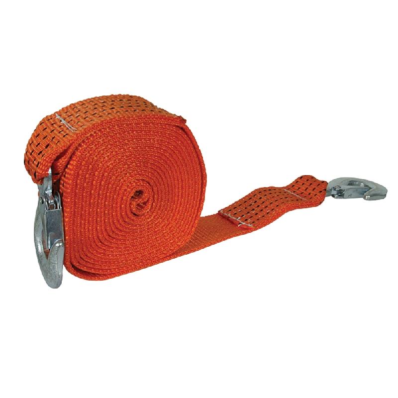 Sangle de remorquage 3 tonnes - 4,5 m x 50 mm - Silverline 633636 avec crochets de sécurité galvanisés_0