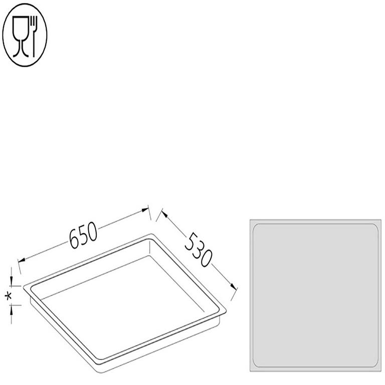 Bac inox h20 mm gastronom - cap  65l B/GN2/1-20 - B/GN2/1-20_0