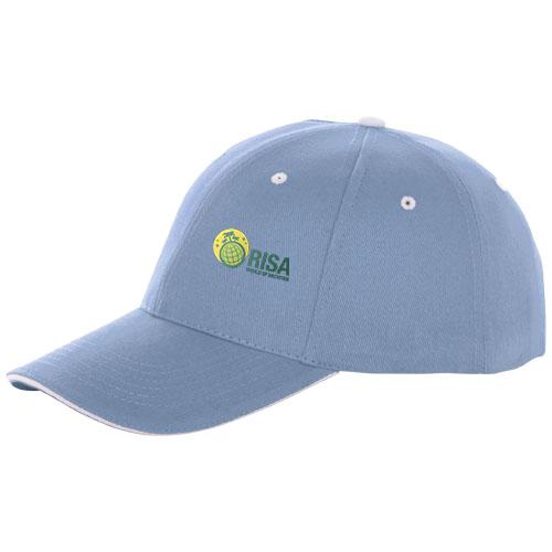 Casquette 6 panneaux sandwich Brent - visière incurvée avec œillets brodés et fermeture velcro - coton 275-280 g/m²_0