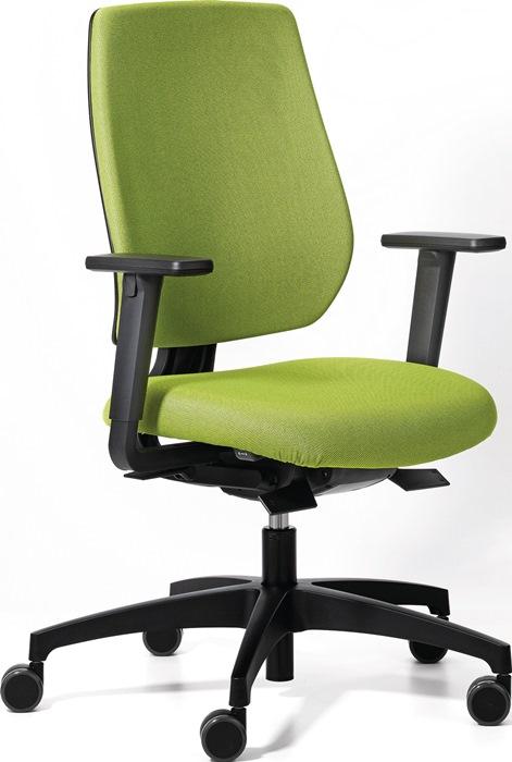 Chaise de bureau pivotante avec technique synchrone verte 390-510 mm avec accoudoirs Capacité charge 110 kg DAUPHIN_0