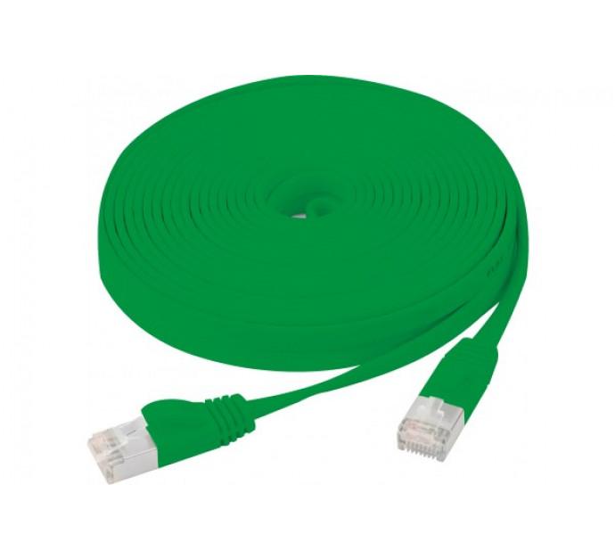 Cordon RJ45 plat Catégorie 6 U/FTP Snagless vert - 10 m - Blindé cuivre - Compatible ANSI/TIA 568 et ISO 11801_0