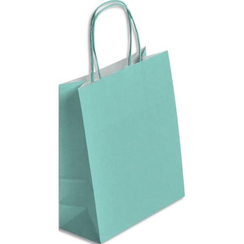 Paquet de 50 sacs kraft couleur argent - poignées torsadées - 180 + 80 x 220 mm_0