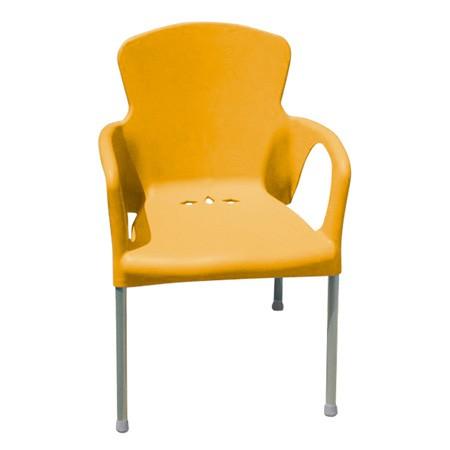 Fauteuil EVA orange empilable - Intérieur et extérieur - Structure polypropylène et piétement aluminium_0