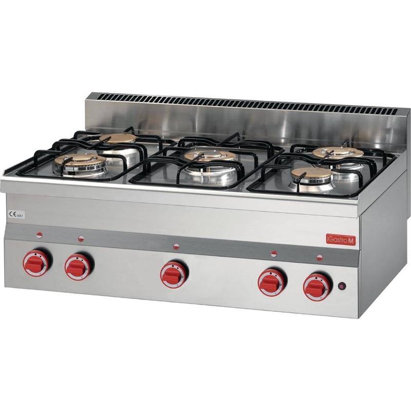 Fourneau gaz à poser 5 feux - GN016 - Inox - 15,5 kW - 900x600x280 mm_0