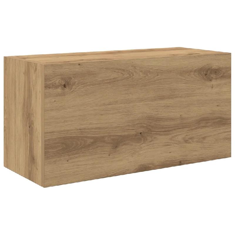 Helloshop26 - Armoire murale multifonctionnelle salle de bain 60 x 25 x 30 cm design minimaliste en bois d'ingénierie chêne 02_0051259 - Bois massif_0