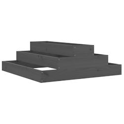 Helloshop26 - Jardinière bac lit surélevé plantes fleurs terrasse jardin 80 x 80 x 27 cm bois massif de pin gris 02_0037901 - 3000217793198_0