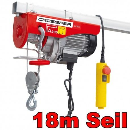 Palan électrique à câble PA990YT - 495/990 Kg - câble acier 18 m - avec poulie de renvoi - Crossfer_0