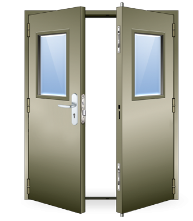 Porte blindée industrielle VOLTRON 2 vantaux - protection coupe-feu 60 minutes - certifiée EFECTIS_0