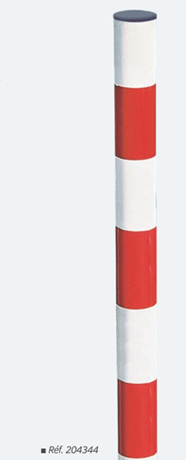 Potelet fixe POMPIER, avec bandes rouges rétro-réflechissantes pour une sécurité renforcée de nuit_0