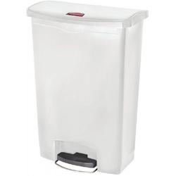 Rubbermaid Poubelle à pédale frontale large blanche 90L - blanc plastique 0086876224054_0