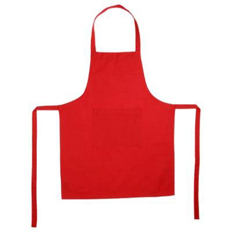 Tablier de cuisine en coton 80 cm rouge - Paris Prix - pratique et déco_0