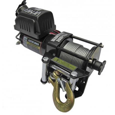 Treuil électrique Warrior 907kg 24V - avec commande filaire, guide câble à rouleau et platine de montage_0