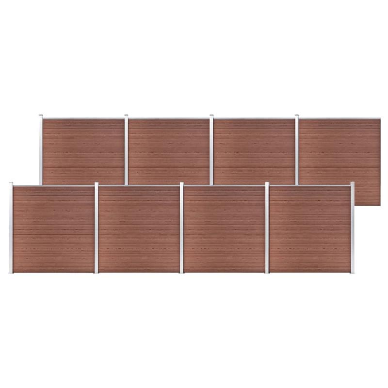 Vidaxl clôture de jardin wpc 1391x186 cm marron 3053213_0