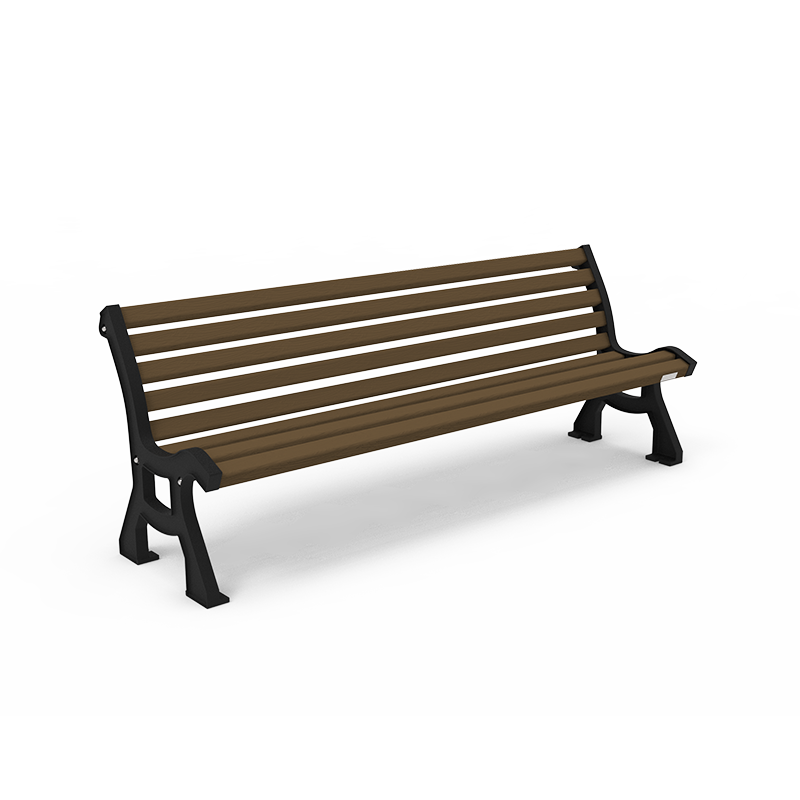 Banc public Fusion - L.1970 mm - Piétement noir - STD-AD-BC-03 - Finition marron ou gris_0