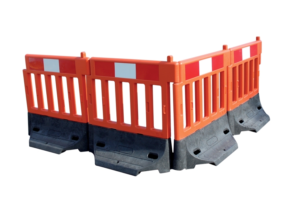 Barrière temporaire Swall - ultra-stable avec base auto-lestée et film réfléchissant classe 1_0