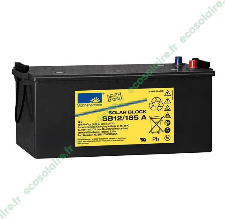 Batterie Sonnenschein Solar Block SB12/185 - 185Ah 12V - Étanche au gel avec technologie Dryfit_0