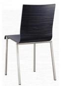 Chaise Ely - coque Zebrano ou Ébène, châssis tube carré 20x20 - finition verni aluminium_0